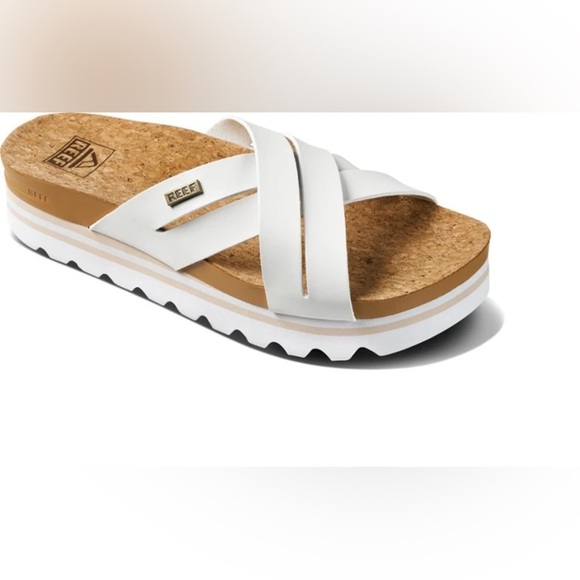 Reef Shoes - NEW Reef Cushion Hi Bloom Slides ~White ~ 9
